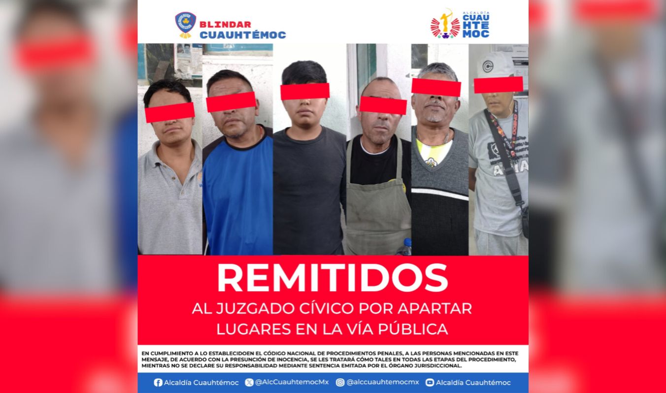 Recuperamos el espacio público en la colonia Algarín: seis ‘franeleros’ remitidos al Juzgado Cívico