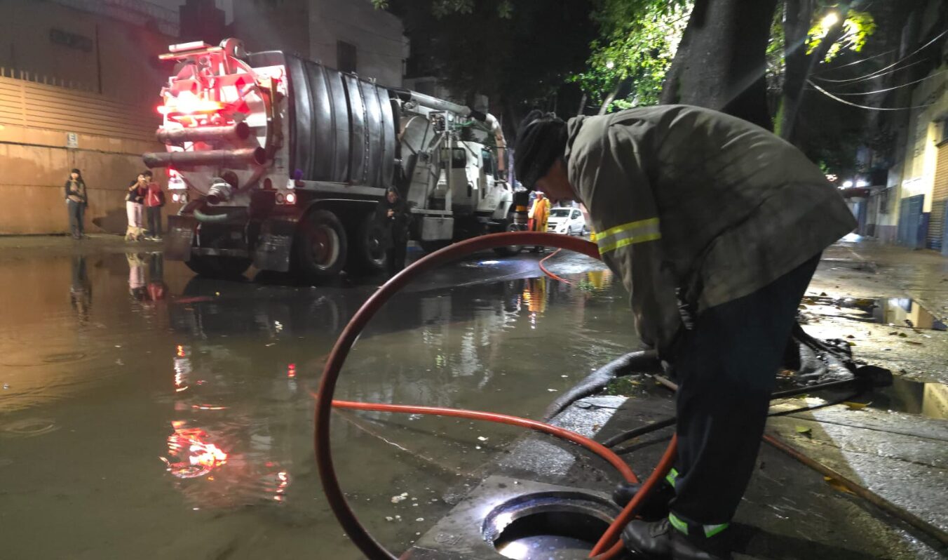 Seguimos en calle, atendiendo los encharcamientos en Cuauhtémoc
