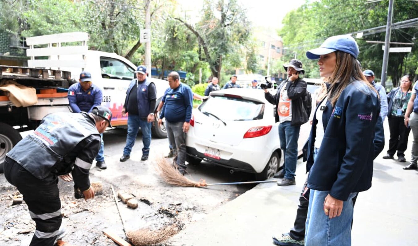 RETIRAMOS PÉRGOLAS ILEGALES EN ROMA Y CONDESA PARA RECUPERAR EL ESPACIO PÚBLICO

