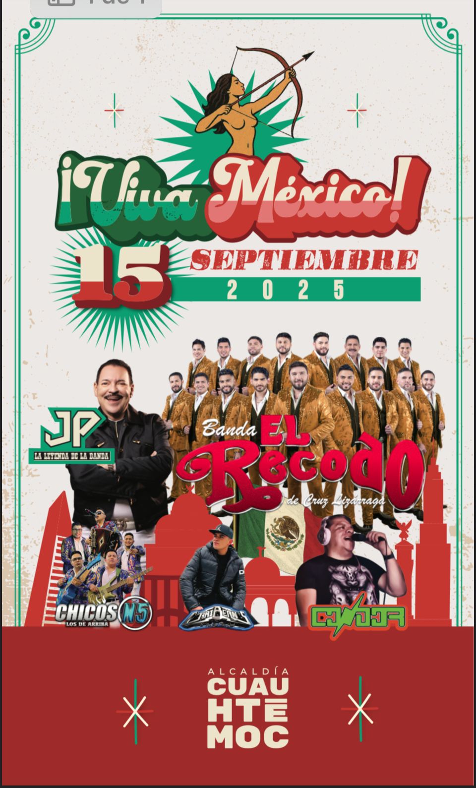¡EL GRITO DE INDEPENDENCIA SE VIVE EN CUAUHTÉMOC CON BANDA EL RECODO!