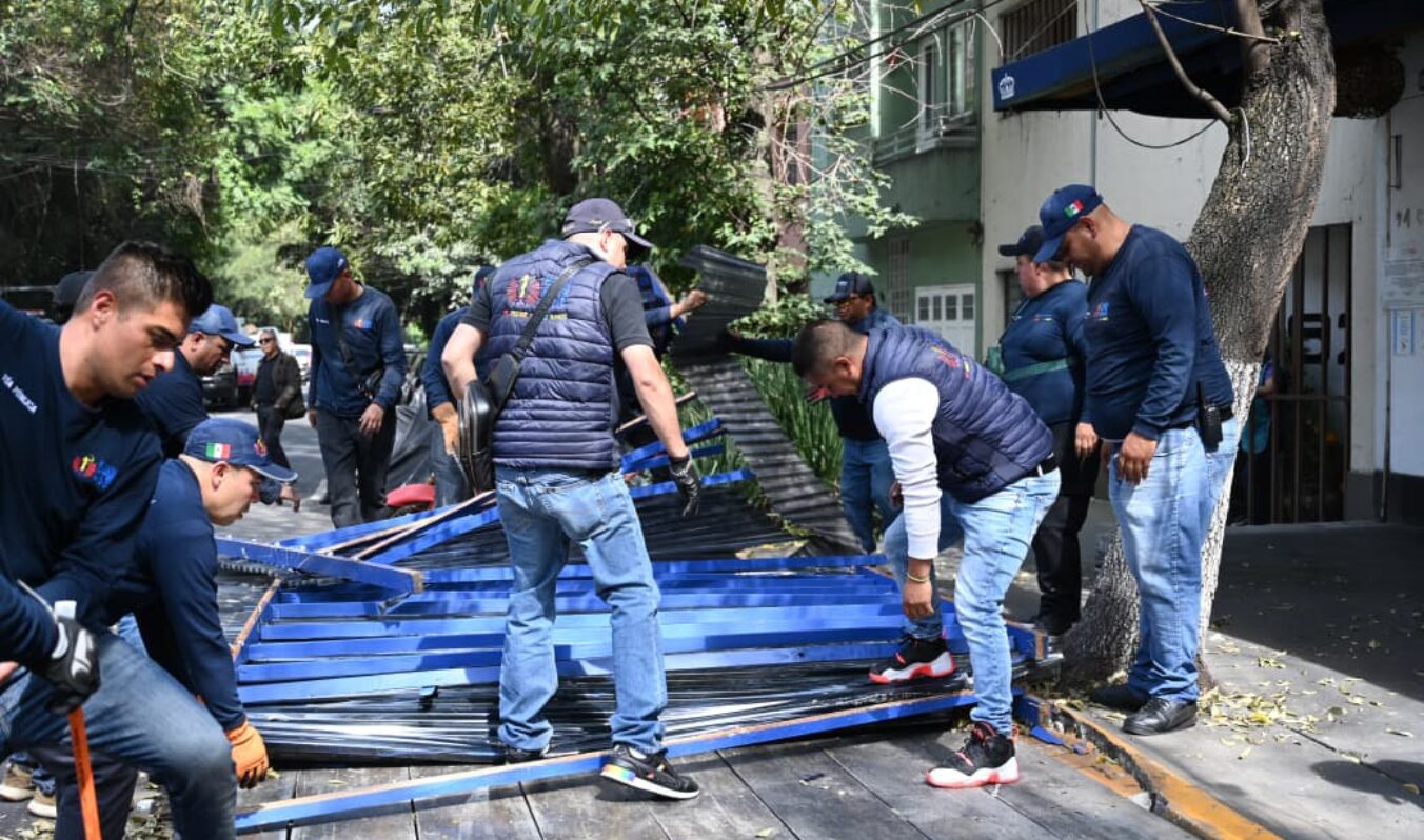 ENCABECÉ EL RETIRO DE PÉRGOLAS SIN PERMISO EN LA CONDESA
