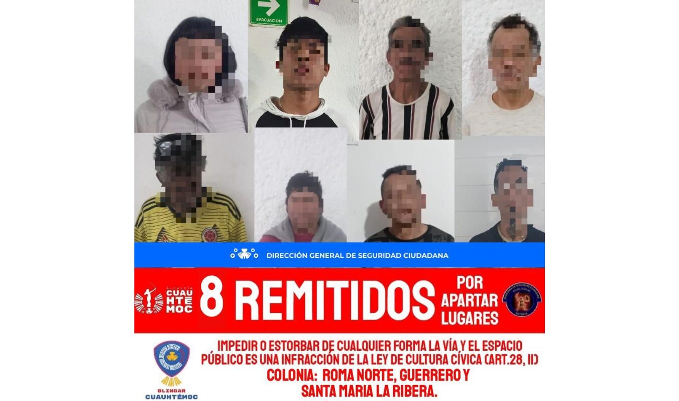 EN UNA SEMANA, POLICÍAS DE ‘BLINDAR CUAUHTÉMOC’ REMITEN A 50 ‘FRANELEROS’ POR EXIGIR EL PAGO DE UNA CUOTA POR ESTACIONAR VEHÍCULOS EN LA CALLE