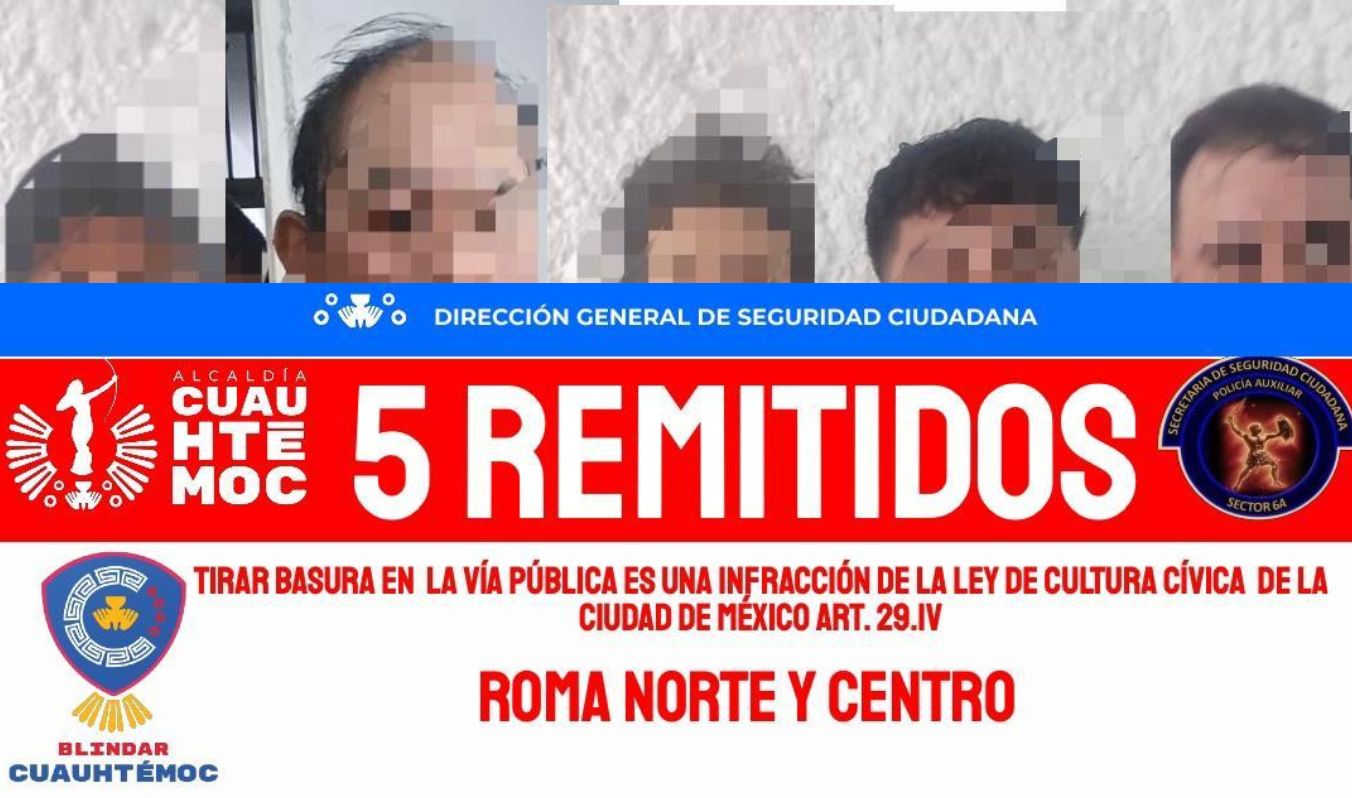 YA SON 528 PERSONAS REMITIDAS AL JUZGADO CÍVICO POR TIRAR BASURA EN LA VÍA PÚBLICA EN CUAUHTÉMOC
