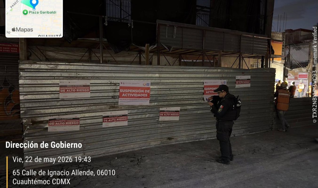 ALCALDÍA CUAUHTÉMOC COLOCA SELLOS DE SUSPENSIÓN TRAS DERRUMBE DE BARDA EN ALLENDE