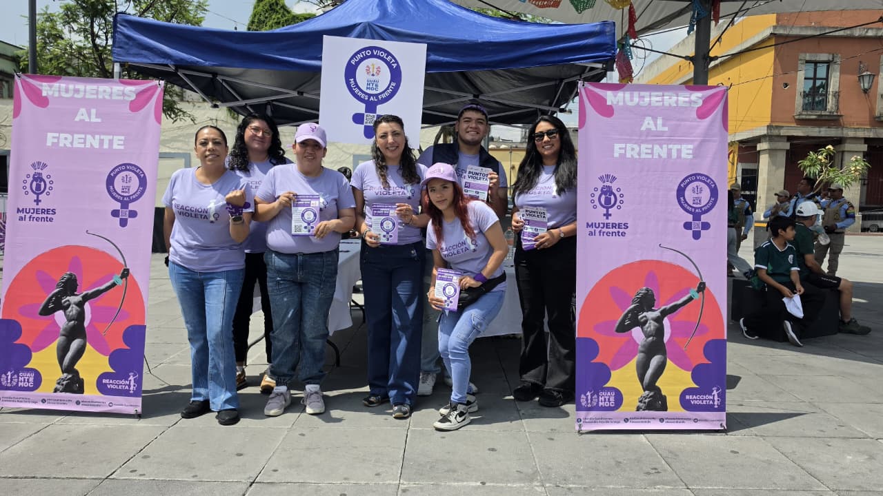 ALCALDÍA CUAUHTÉMOC INSTALA MÓDULO DE REACCIÓN VIOLETA EN PLAZA GARIBALDI