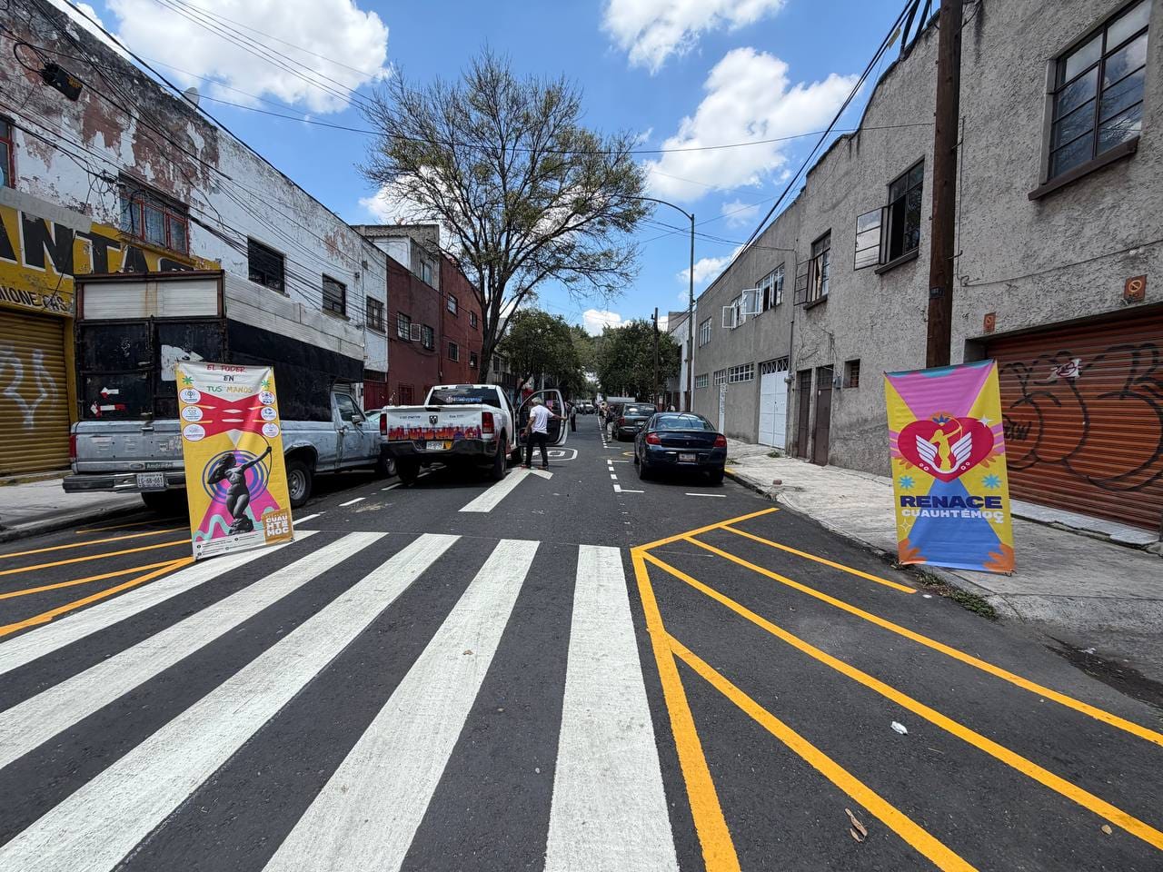 RENACE CUAUHTÉMOC ENTREGA LA REPAVIMENTACIÓN DE LA CALLE DR. MIGUEL SILVA EN LA COLONIA DOCTORES