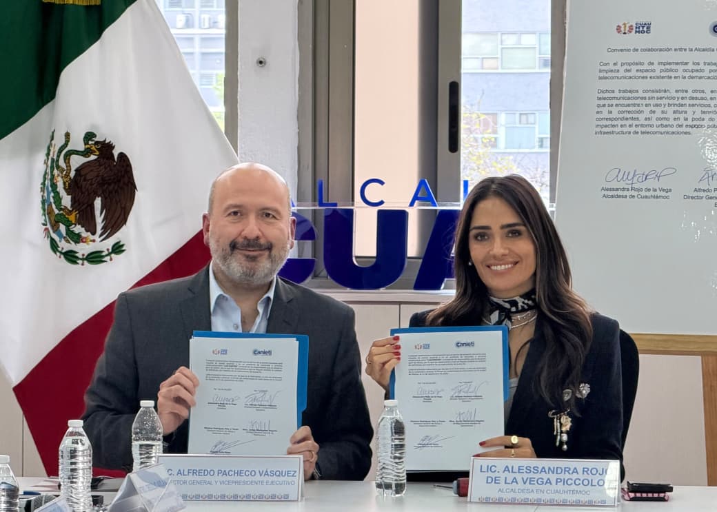 ALE ROJO DE LA VEGA Y CANIETI FORMALIZAN ALIANZA PARA RETIRAR CABLEADO EN DESUSO EN CUAUHTÉMOC