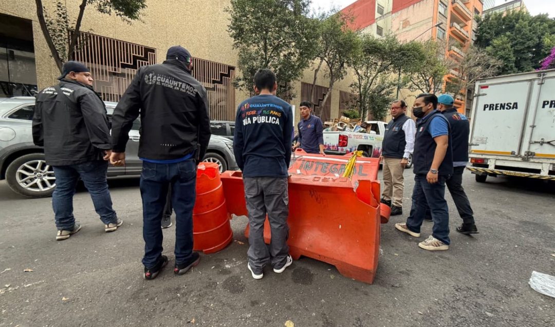ALCALDÍA CUAUHTÉMOC REALIZA LABORES DE ORDENAMIENTO DE LA VÍA PÚBLICA EN LA TABACALERA