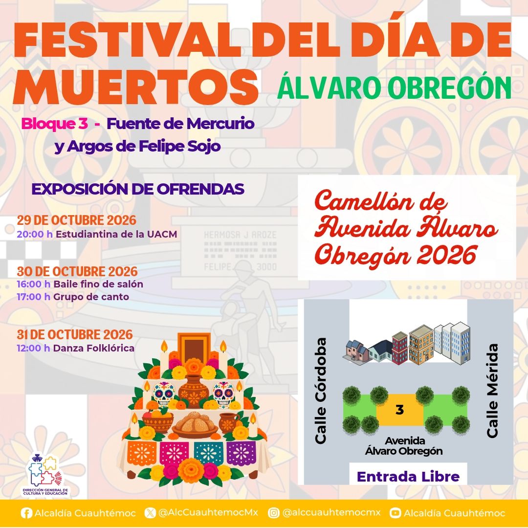 Cuauhtémoc ofrecerá 55 actividades gratuitas por Día de Muertos